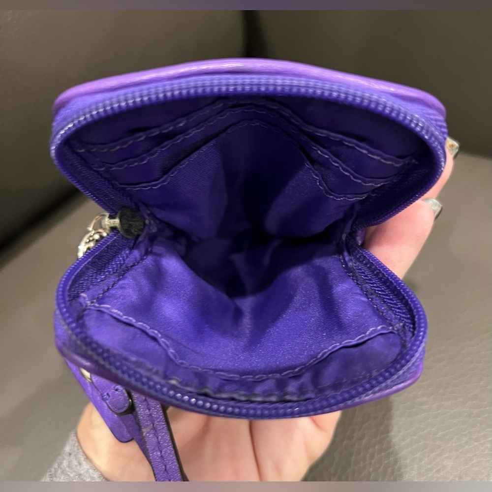 Coach New York Purple Leather Wristlet Clutch - Picture 5 of 8